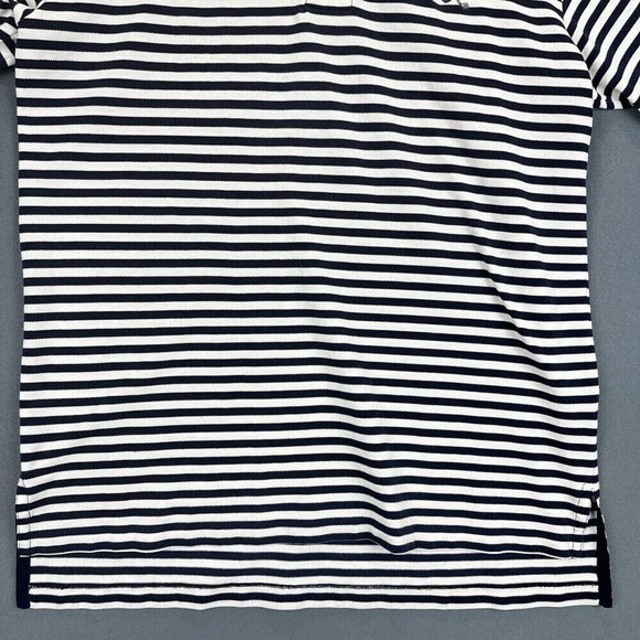 Ralph Lauren Polo Shirt Mens Large Navy Striped Shield Short Sleeve Fine Cotton - Picture 3 of 14